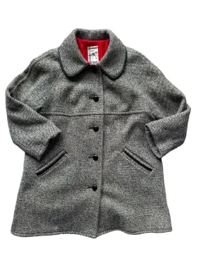 1960s M. Liman Penguin Wool Blend Tweed Coat M-XL