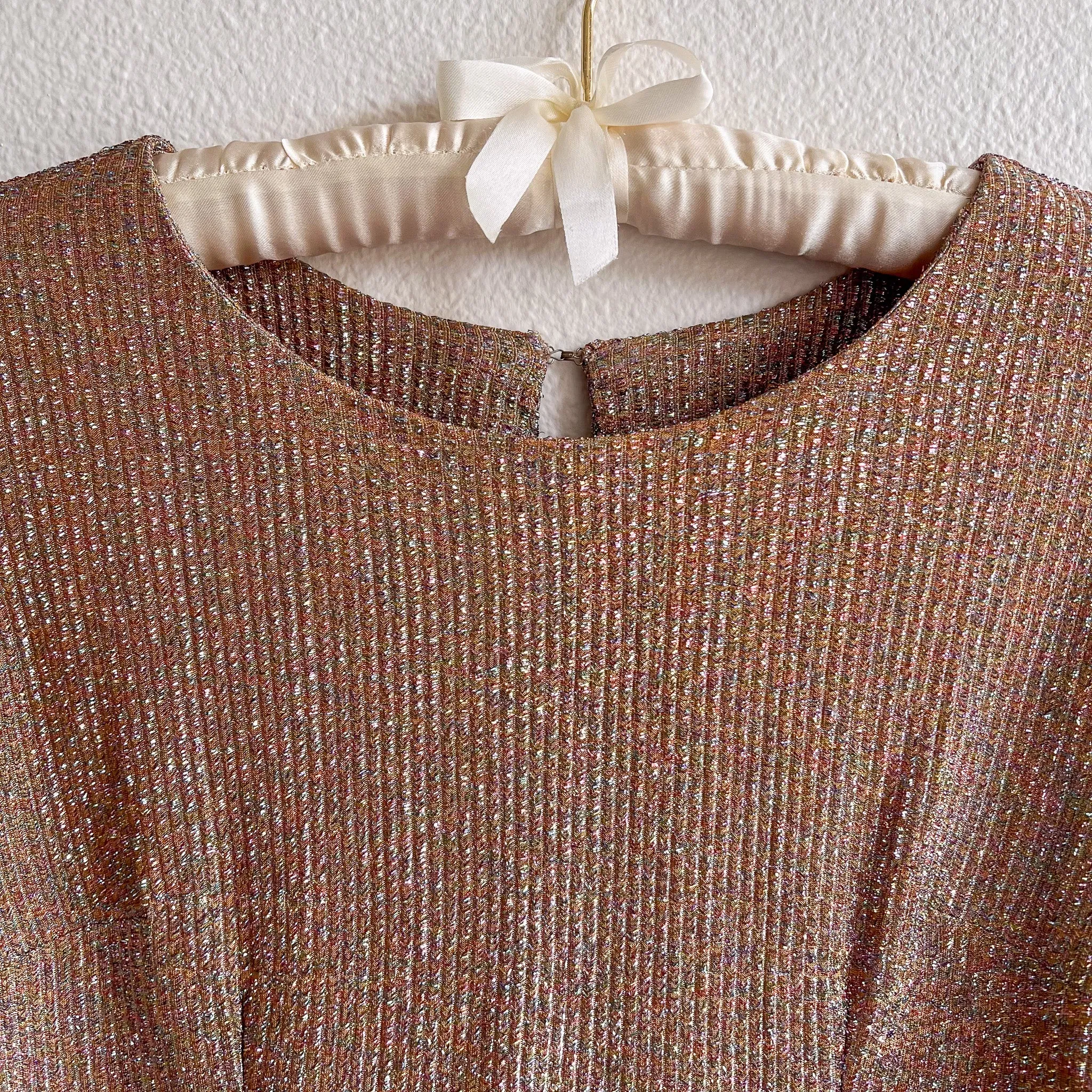 1960s Rainbow Sparkles Party Blouse (XS/S)