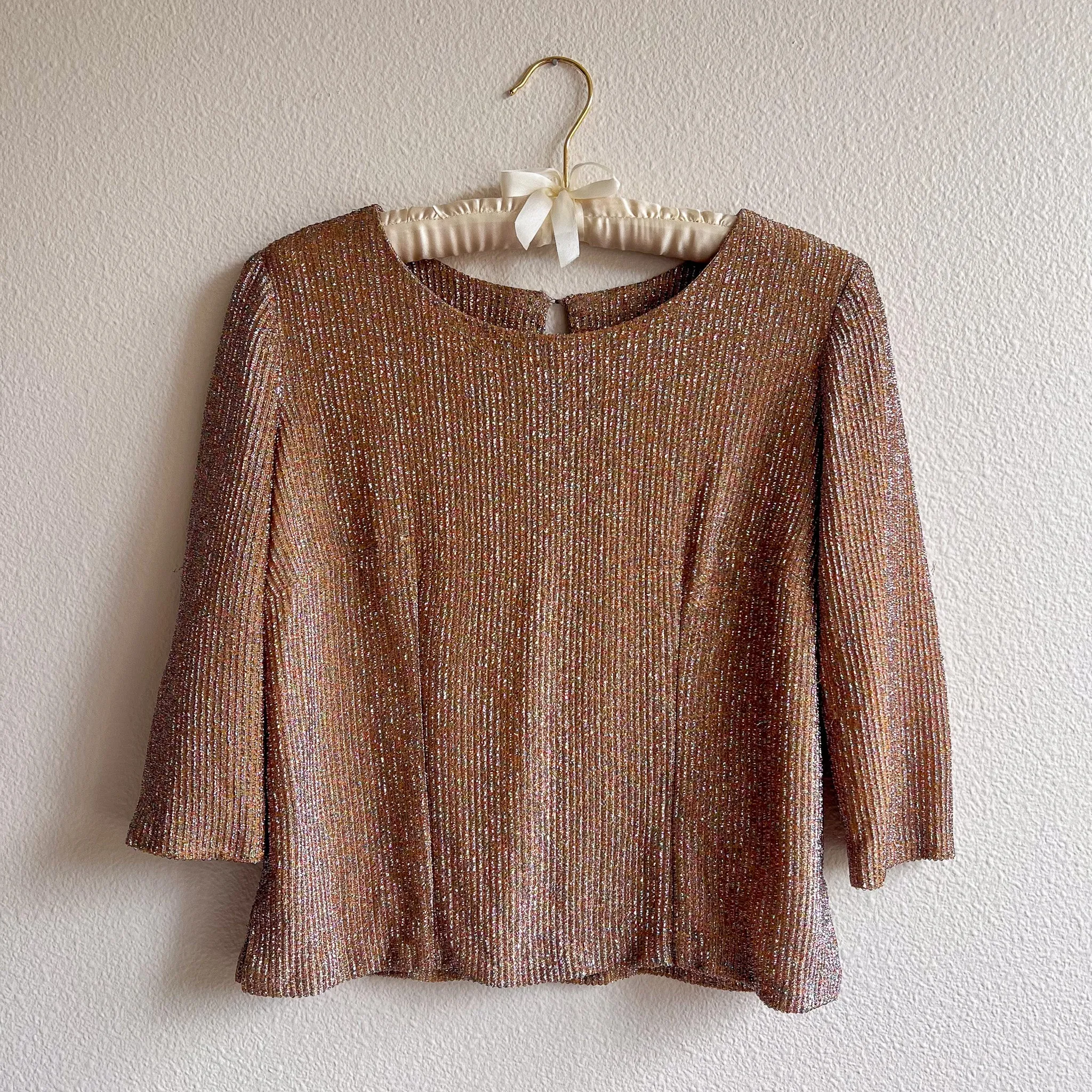 1960s Rainbow Sparkles Party Blouse (XS/S)