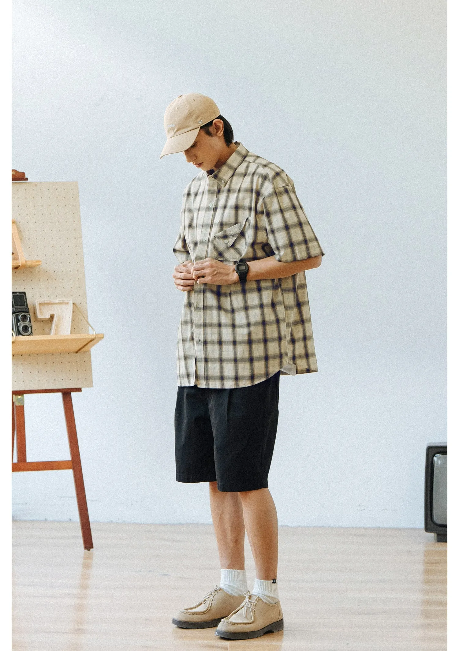 714street リラックスフィットチェックシャツ 714ST090