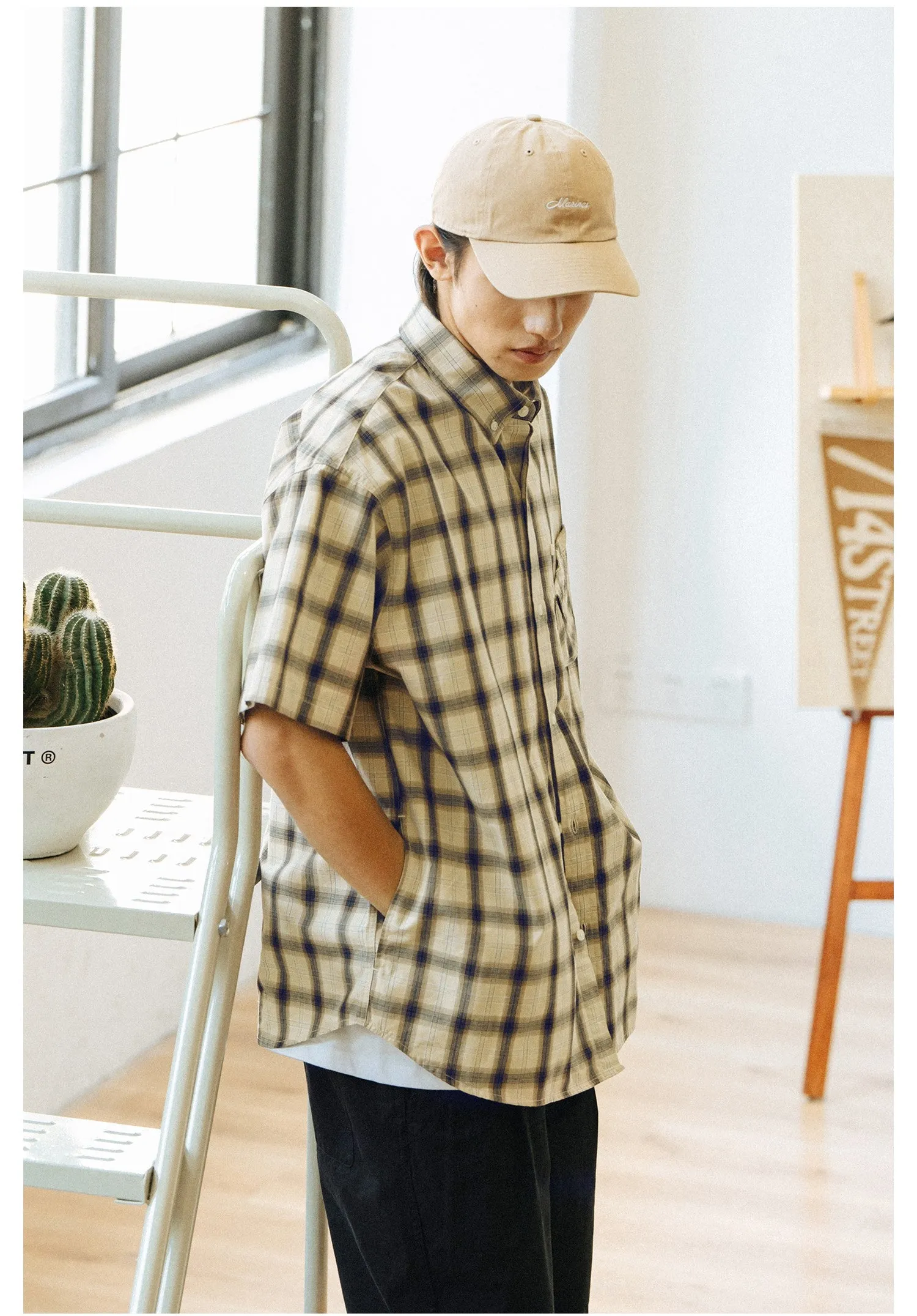 714street リラックスフィットチェックシャツ 714ST090