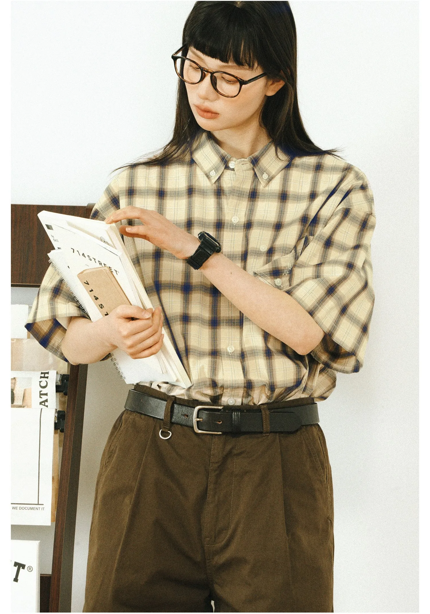 714street リラックスフィットチェックシャツ 714ST090