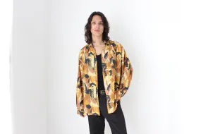 80s PURE FUJI SILK Abstract Print Shirt