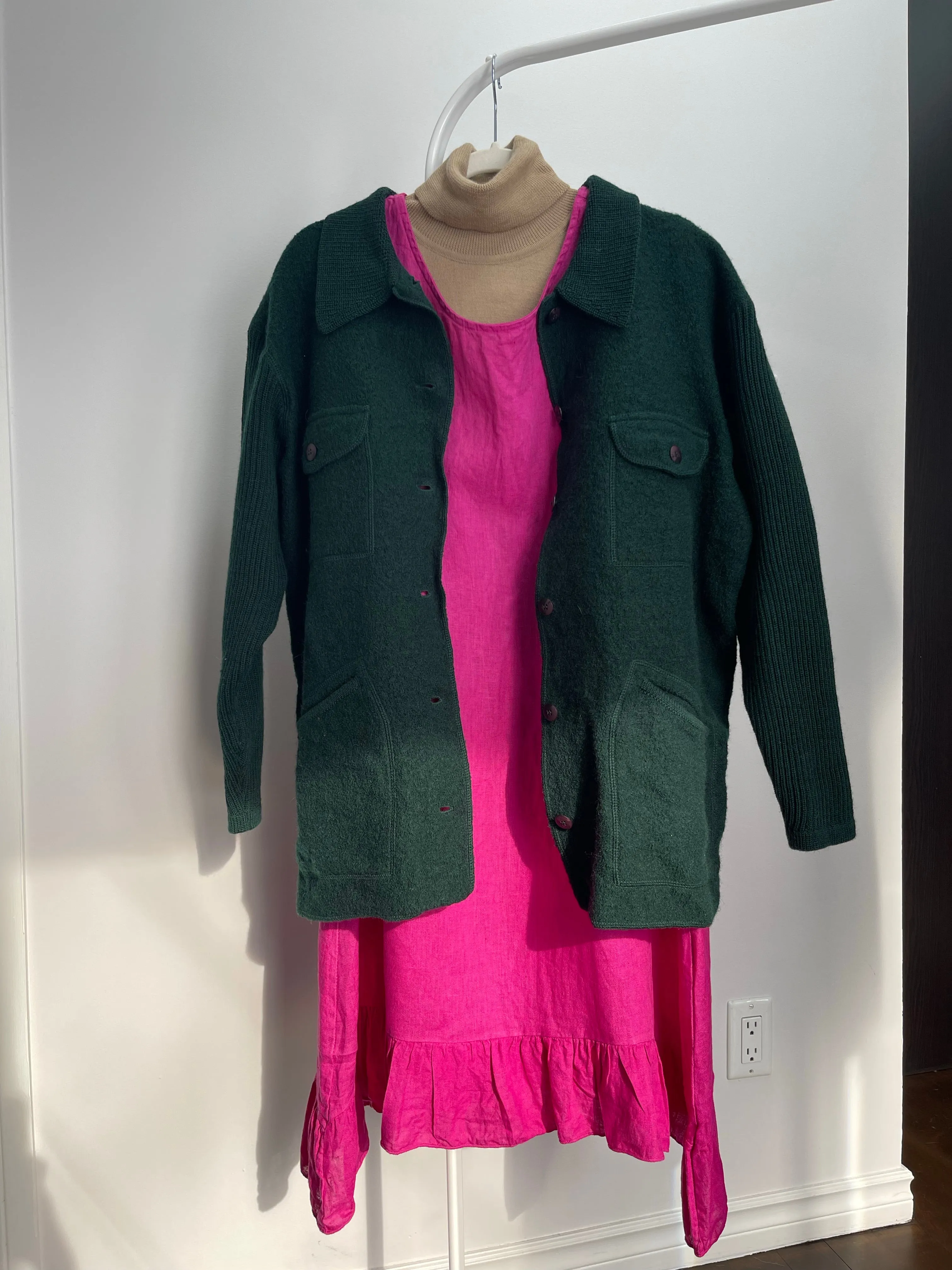 90s Essential Sandy Merino Wool Turtleneck - L/XL