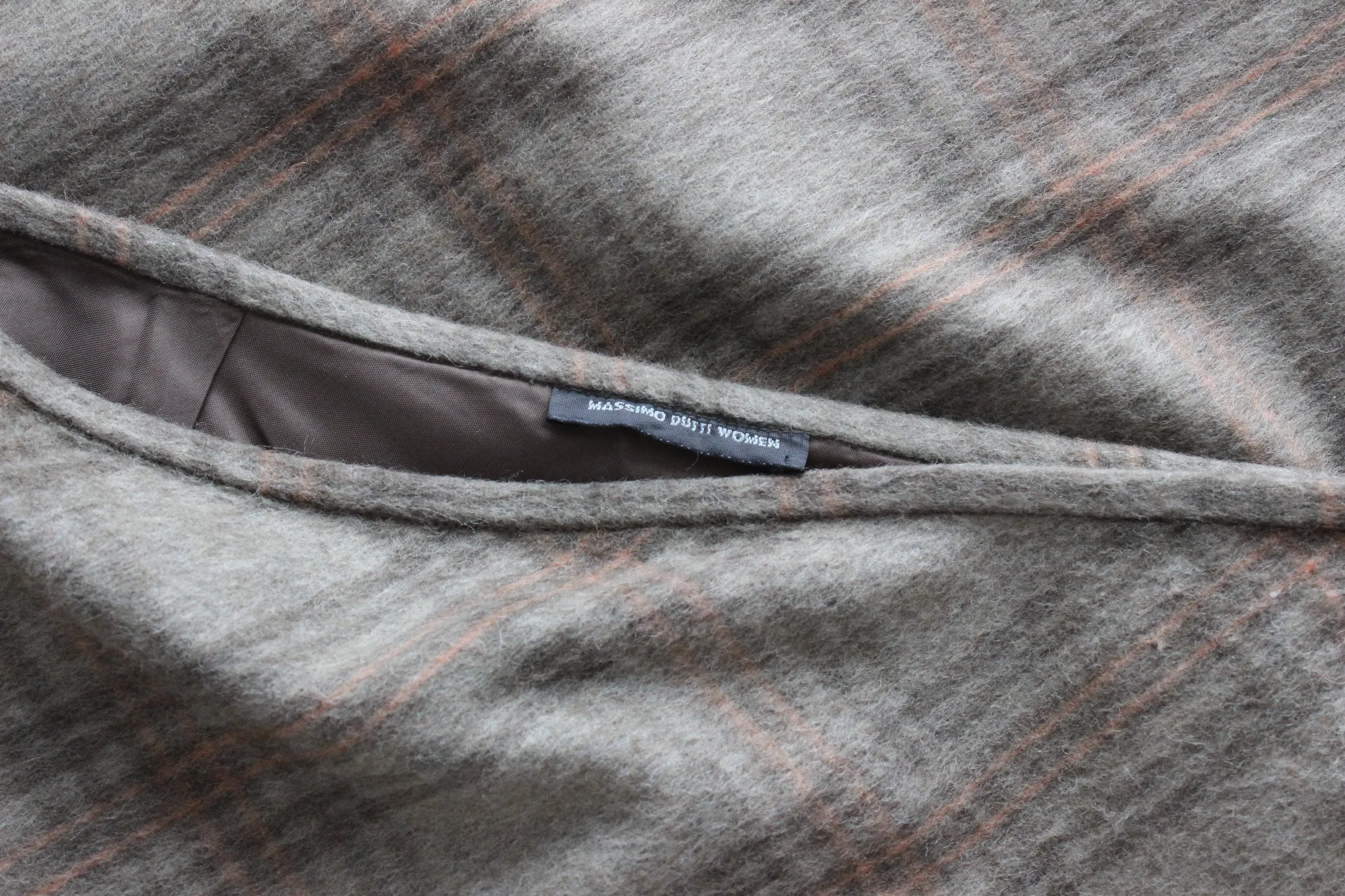 90s Massimo Dutti Mohair & Wool Neutral Tartan Skirt