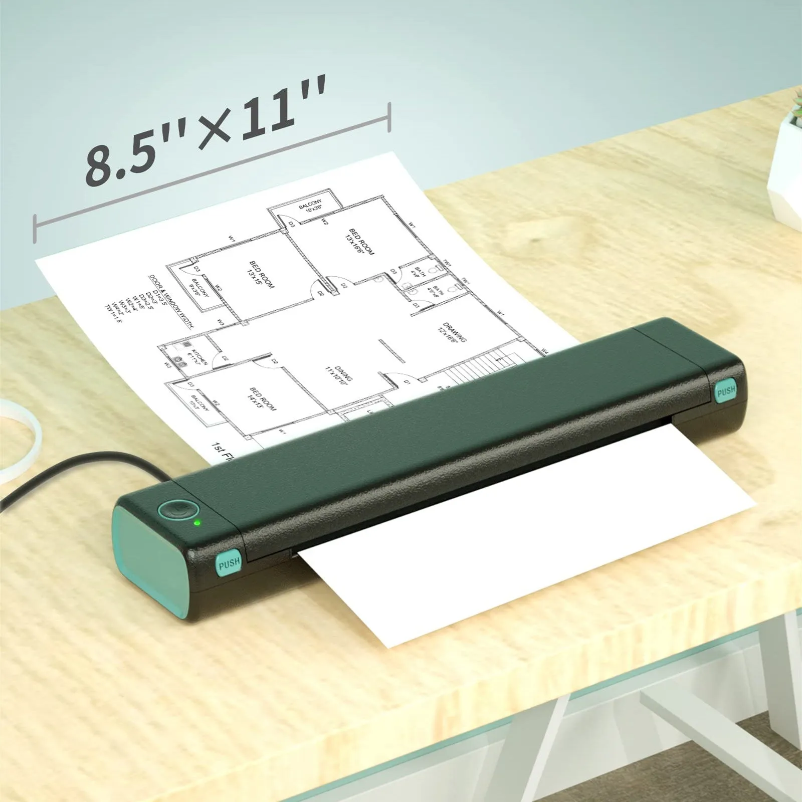 A4 Portable Printers Wireless For Travel Bluetooth Thermal Printer