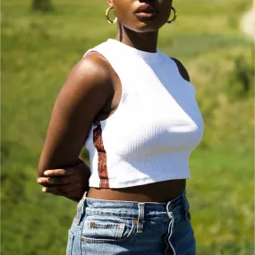 Abuo African Print Ribbed Crop Top