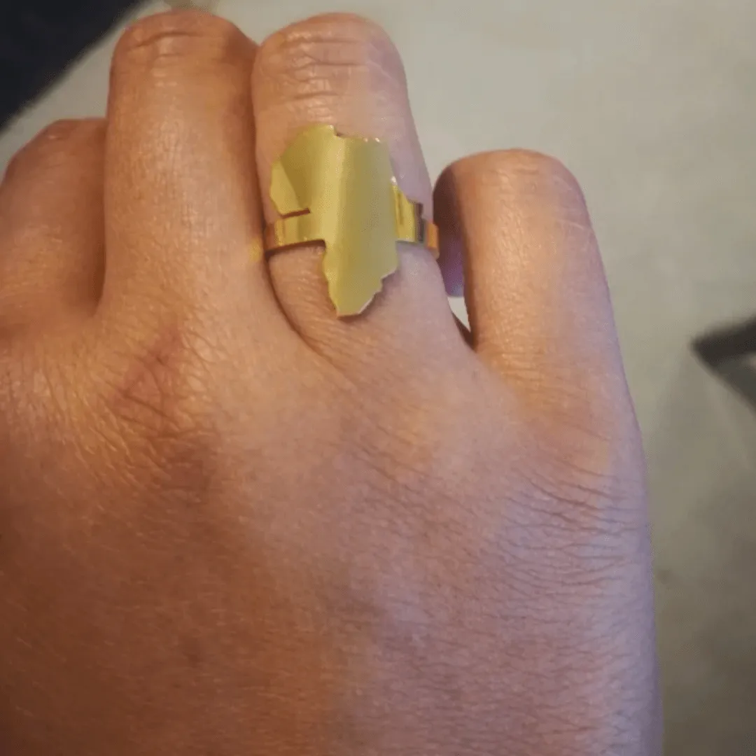 Adjustable Africa Ring - Gold Plated