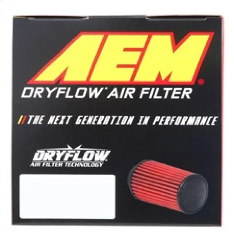 AEM DryFlow Air Filter - Round Tapered 5in Top OD x 6 Base OD x 5.563in H x 3in Flange ID