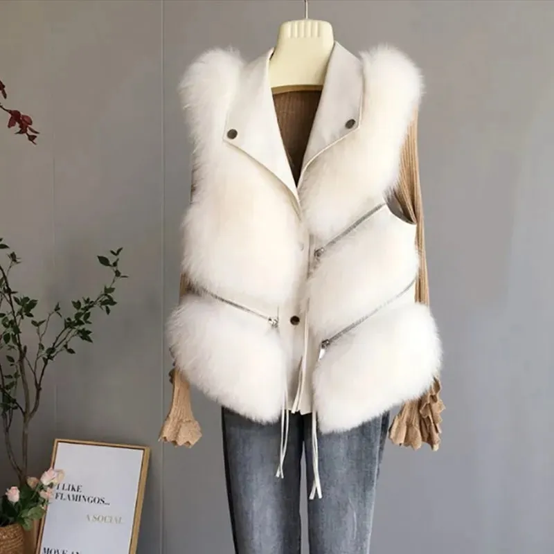Audrey Faux Leather Fur Vest