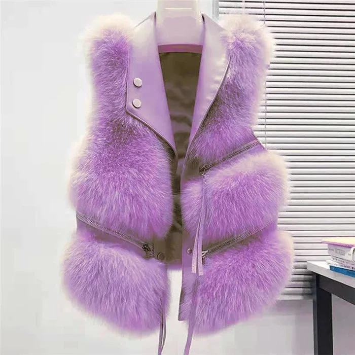 Audrey Faux Leather Fur Vest