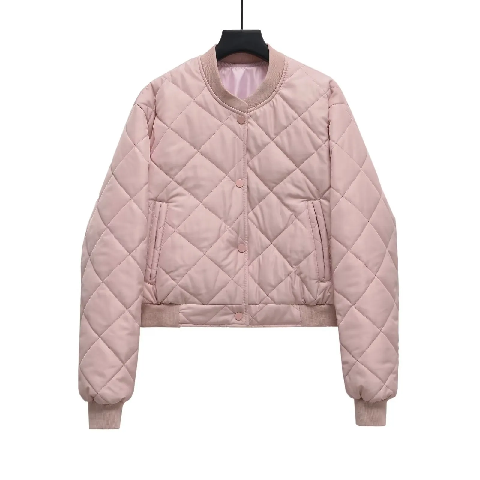 autumn and winter new products European and American cross-border women's pilot cotton jacket jacket four-color stand-up collar thin cotton clothes