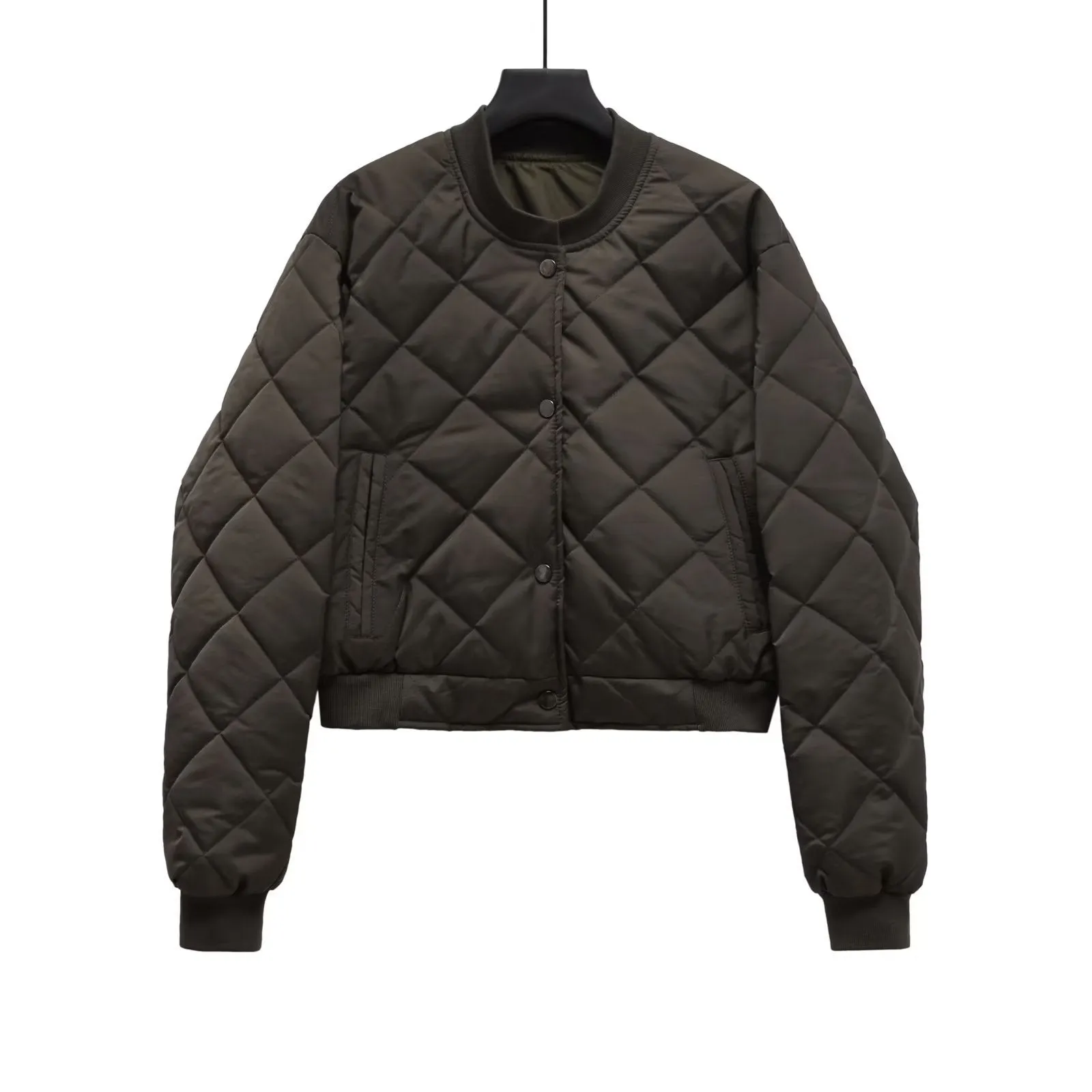 autumn and winter new products European and American cross-border women's pilot cotton jacket jacket four-color stand-up collar thin cotton clothes