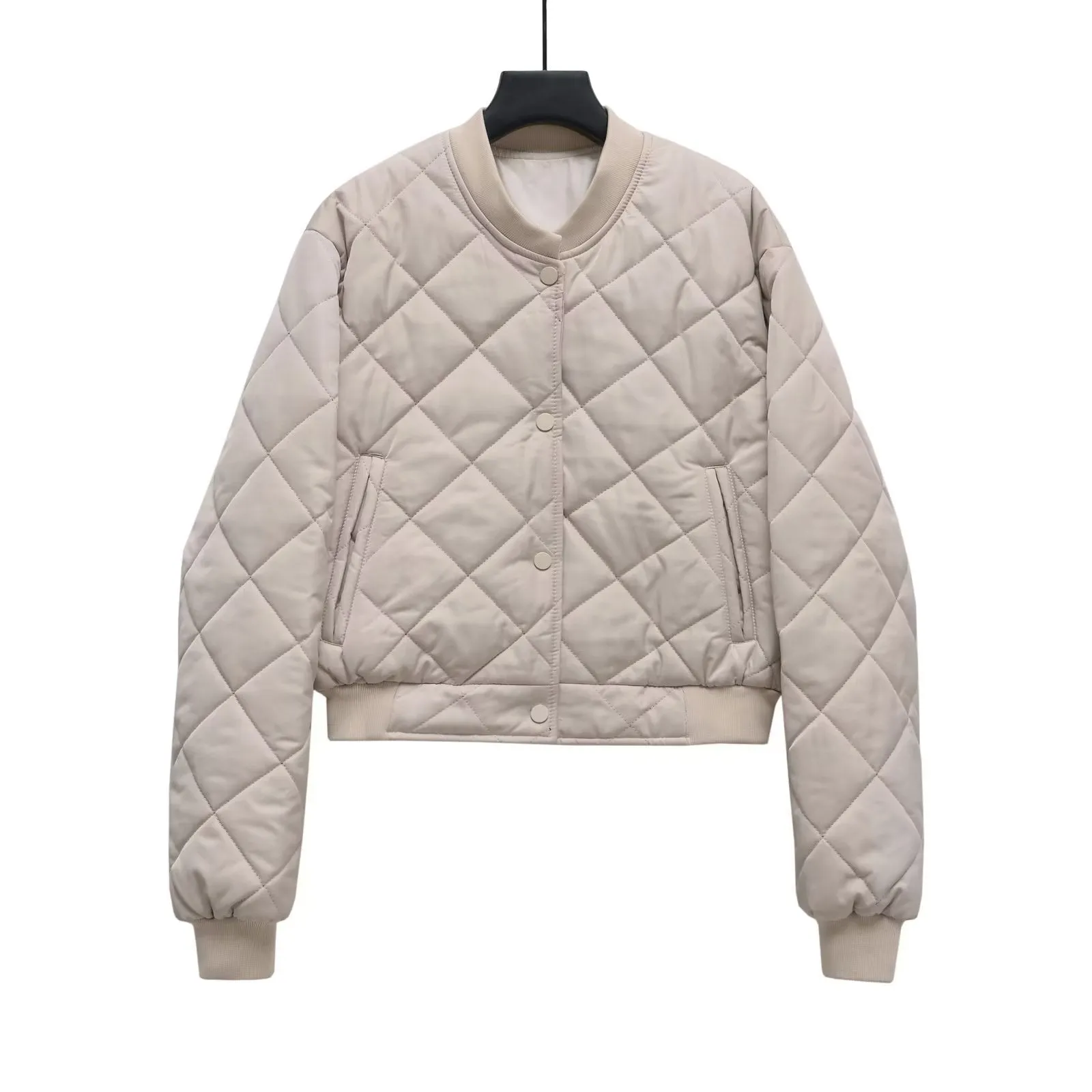 autumn and winter new products European and American cross-border women's pilot cotton jacket jacket four-color stand-up collar thin cotton clothes