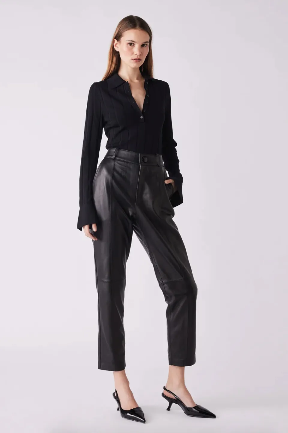 Avenue Button Sweater, Black