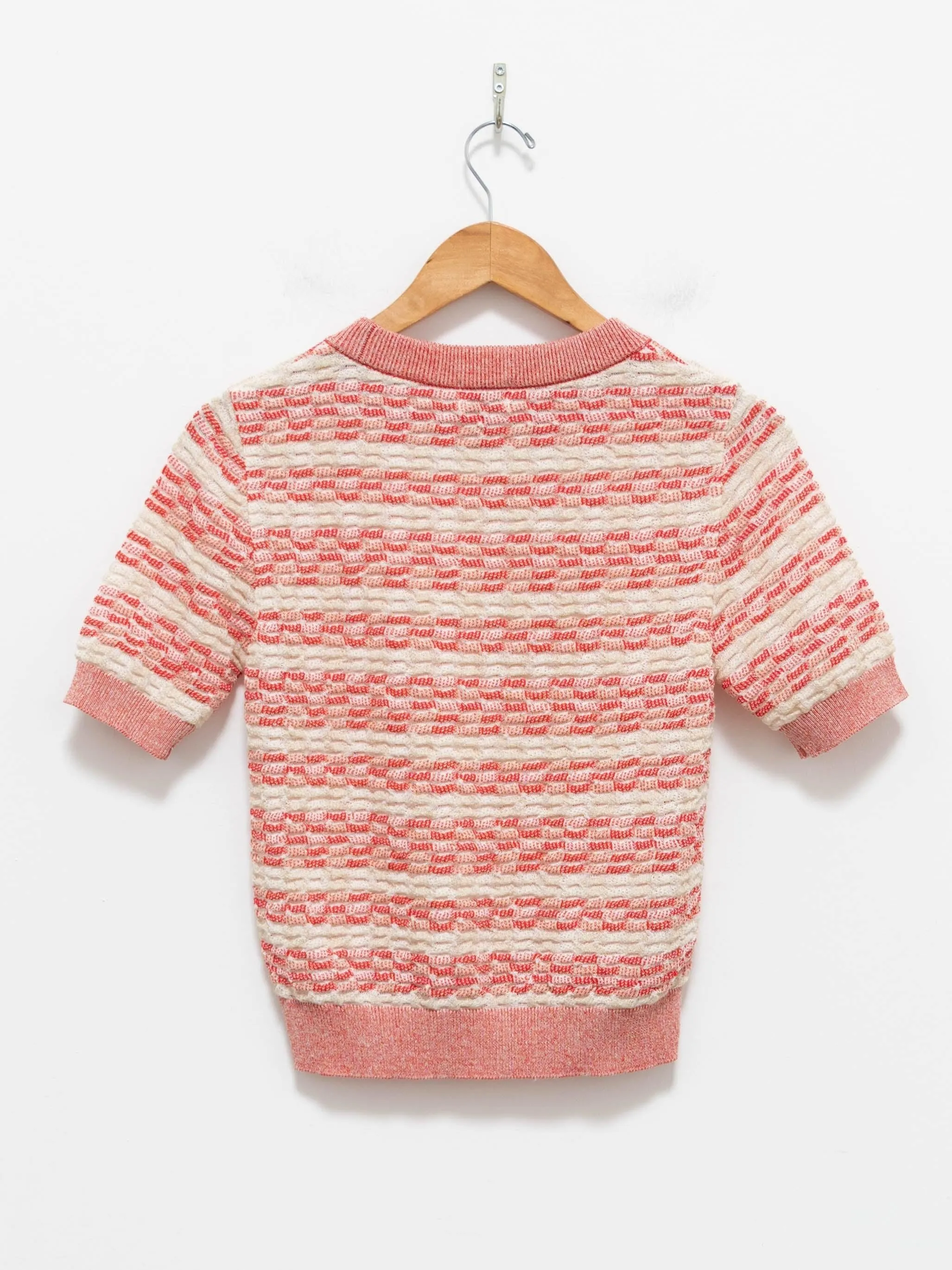 Basket Check Top - Ivory/Red