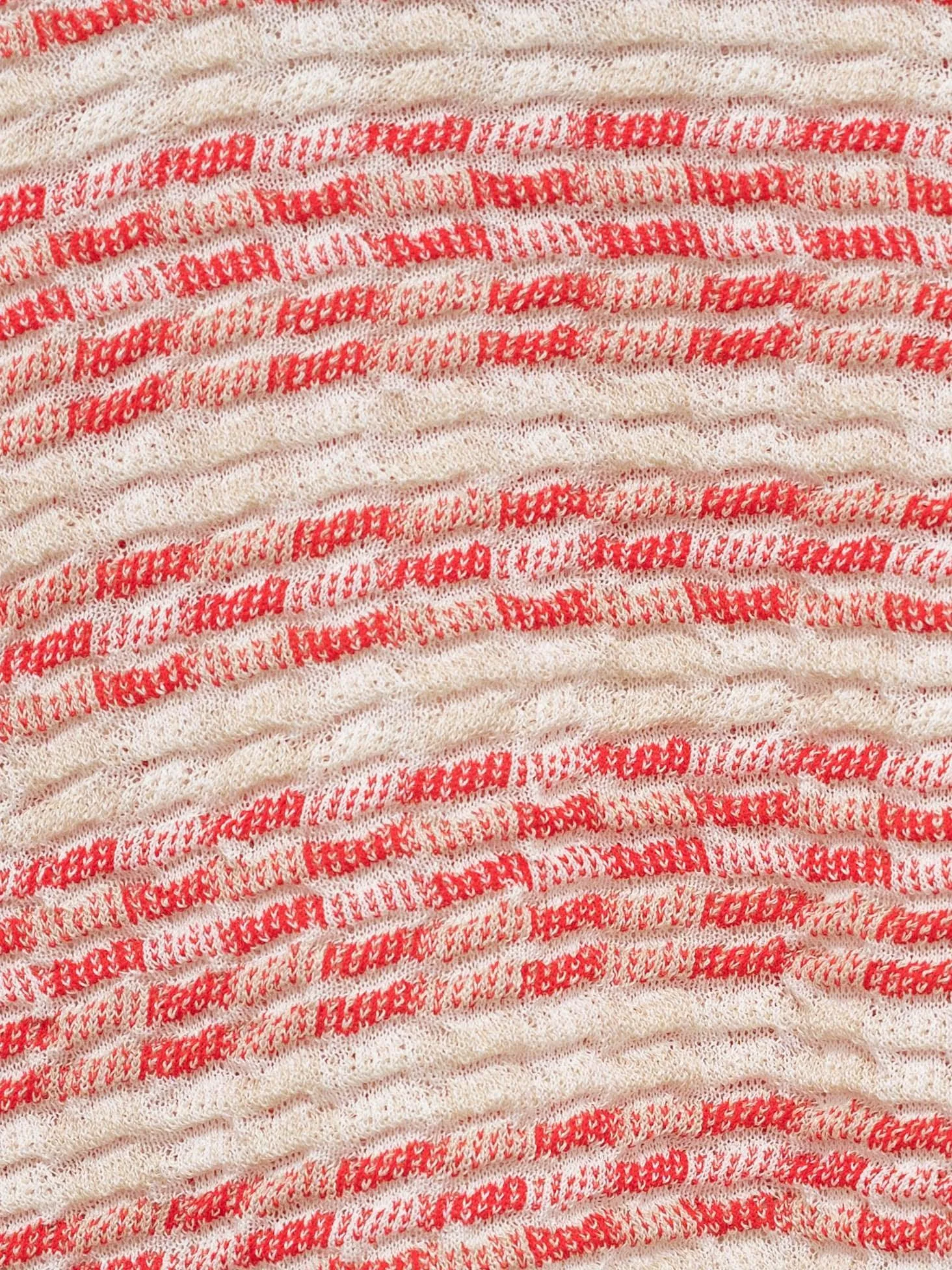 Basket Check Top - Ivory/Red