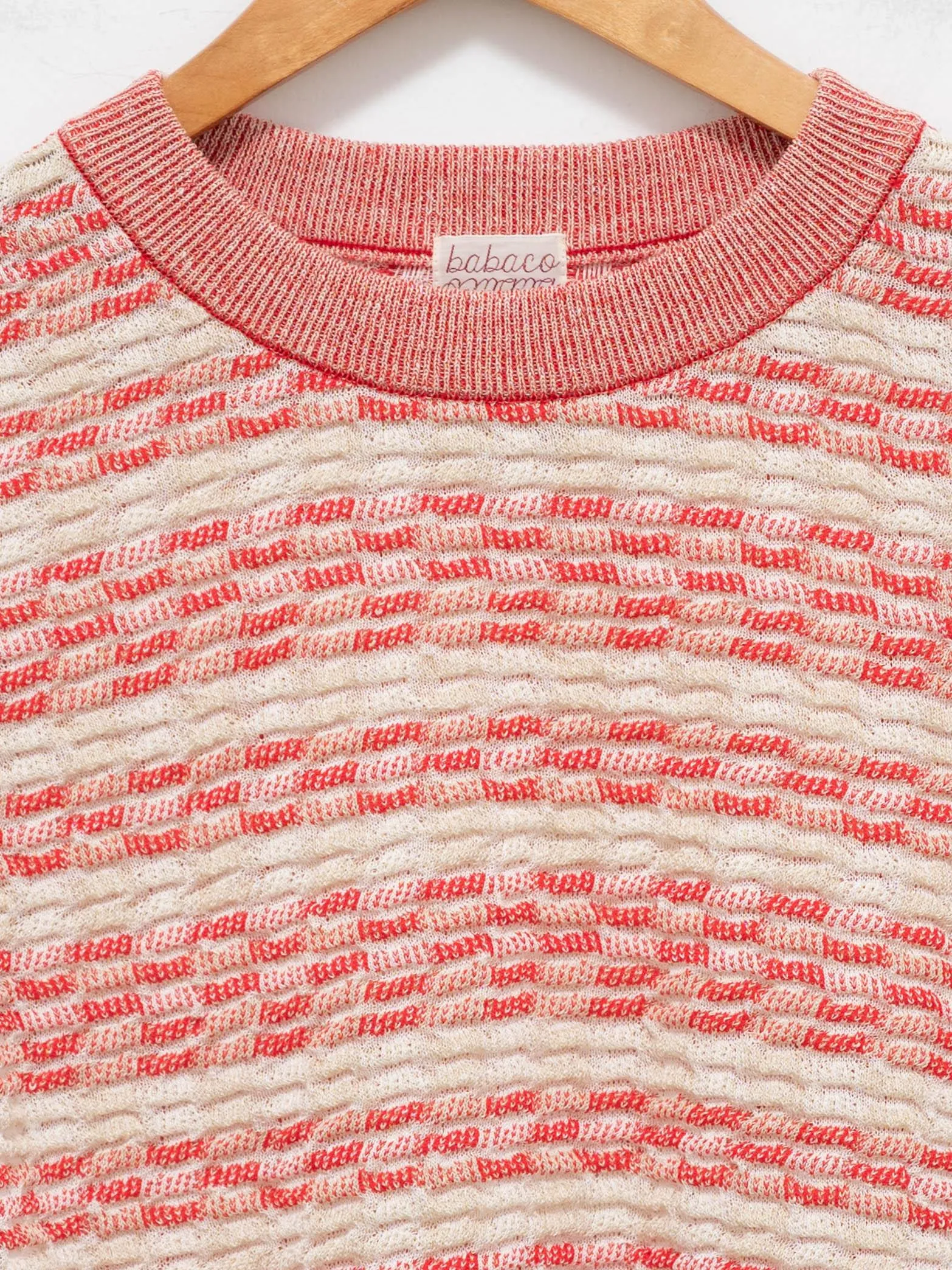Basket Check Top - Ivory/Red