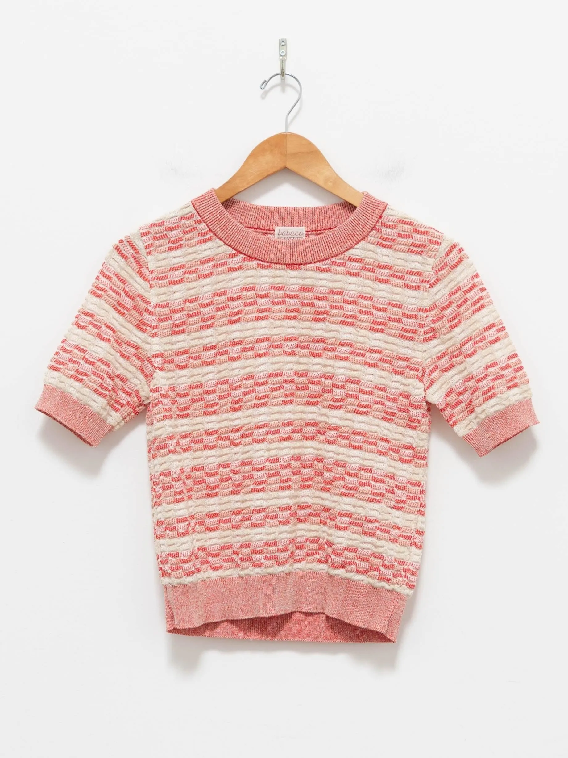 Basket Check Top - Ivory/Red