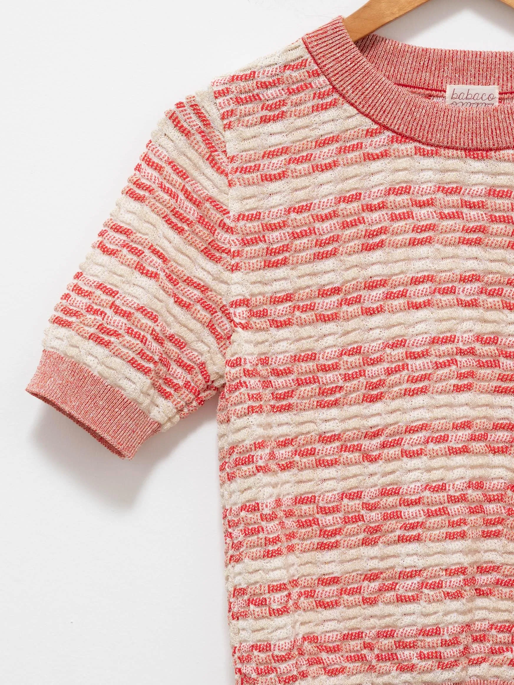 Basket Check Top - Ivory/Red