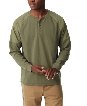 Bass Outdoor Men's Thermal Raglan Sleeve Henley Shirt Medium Green