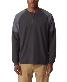 Bass Outdoor Men's Thermal Raglan Sleeve Henley Shirt Small Grey Forged Iron