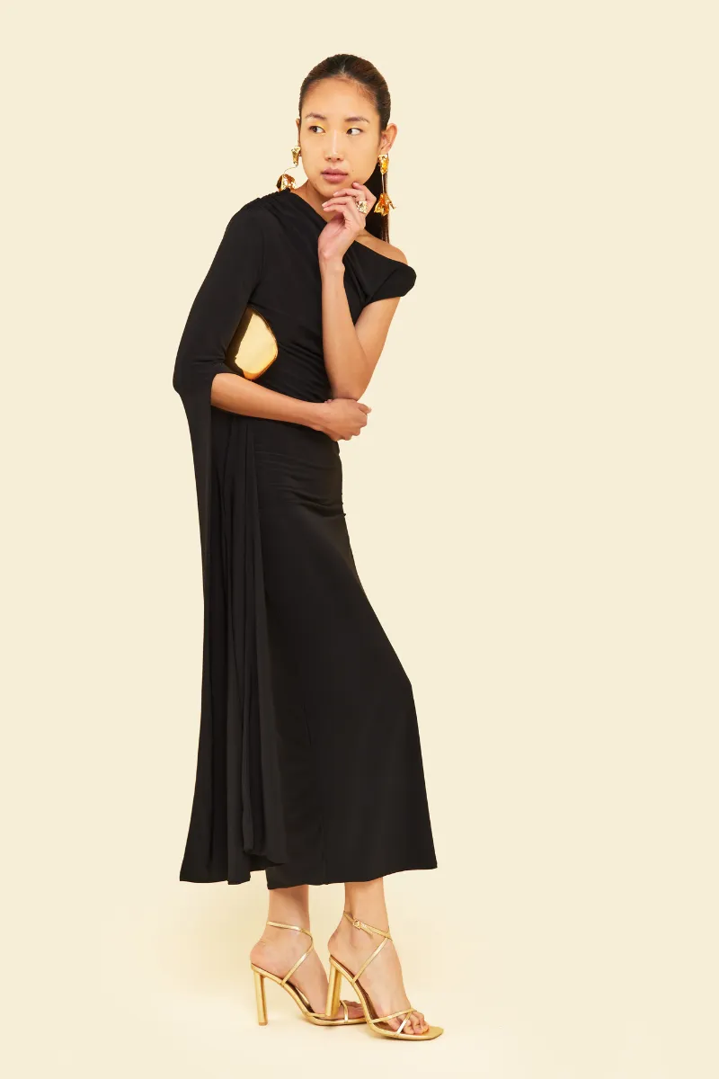 BEGONIA MIDAXI DRESS IN BLACK