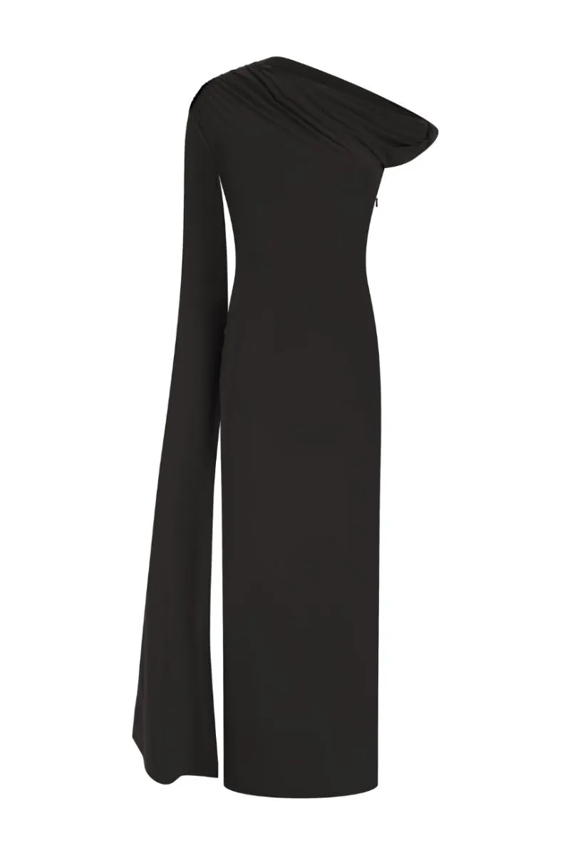BEGONIA MIDAXI DRESS IN BLACK