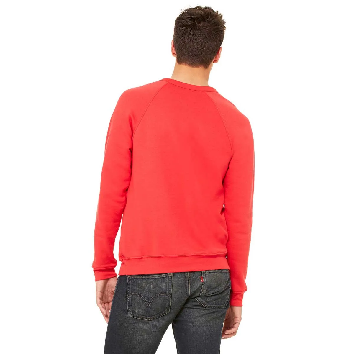 Bella   Canvas Unisex Red Sponge Fleece Crew Neck Sweatshirt