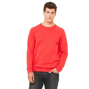 Bella   Canvas Unisex Red Sponge Fleece Crew Neck Sweatshirt
