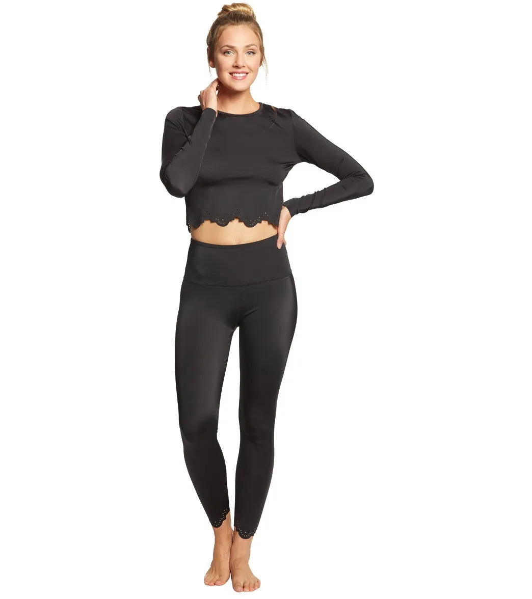Beyond Yoga Cruz Scalloped Cropped Long Sleeve Top