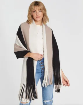 Billabong Women's On The Fringes Striped Scarf | Black