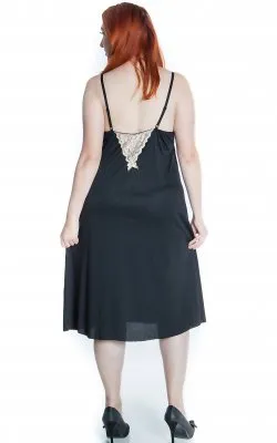 Black Sexy Lingerie One Piece Ballet Gown with Contrasting Lace