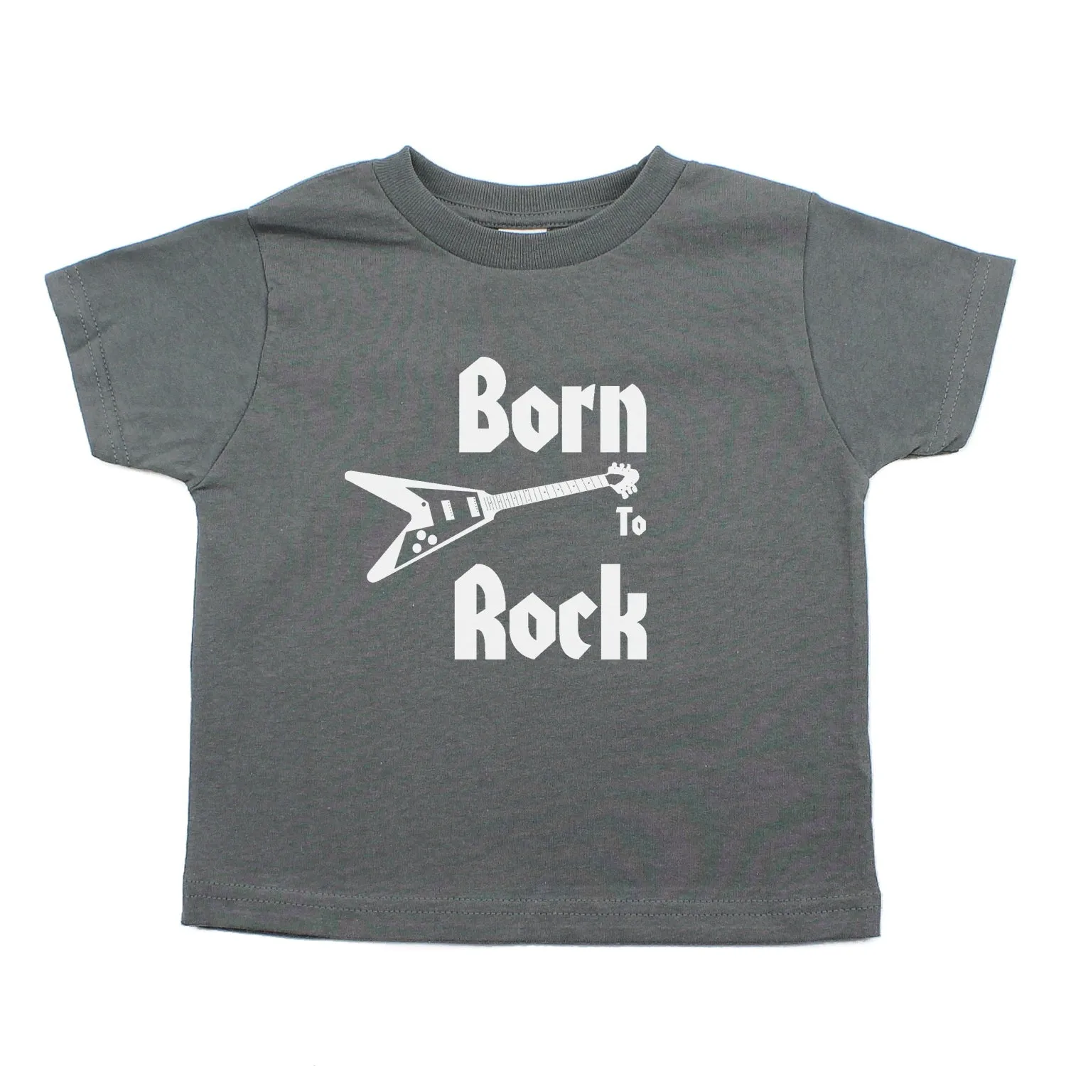 Born to Rock Band-Guitar Rockstar Kids Toddler Short Sleeve T-Shirt