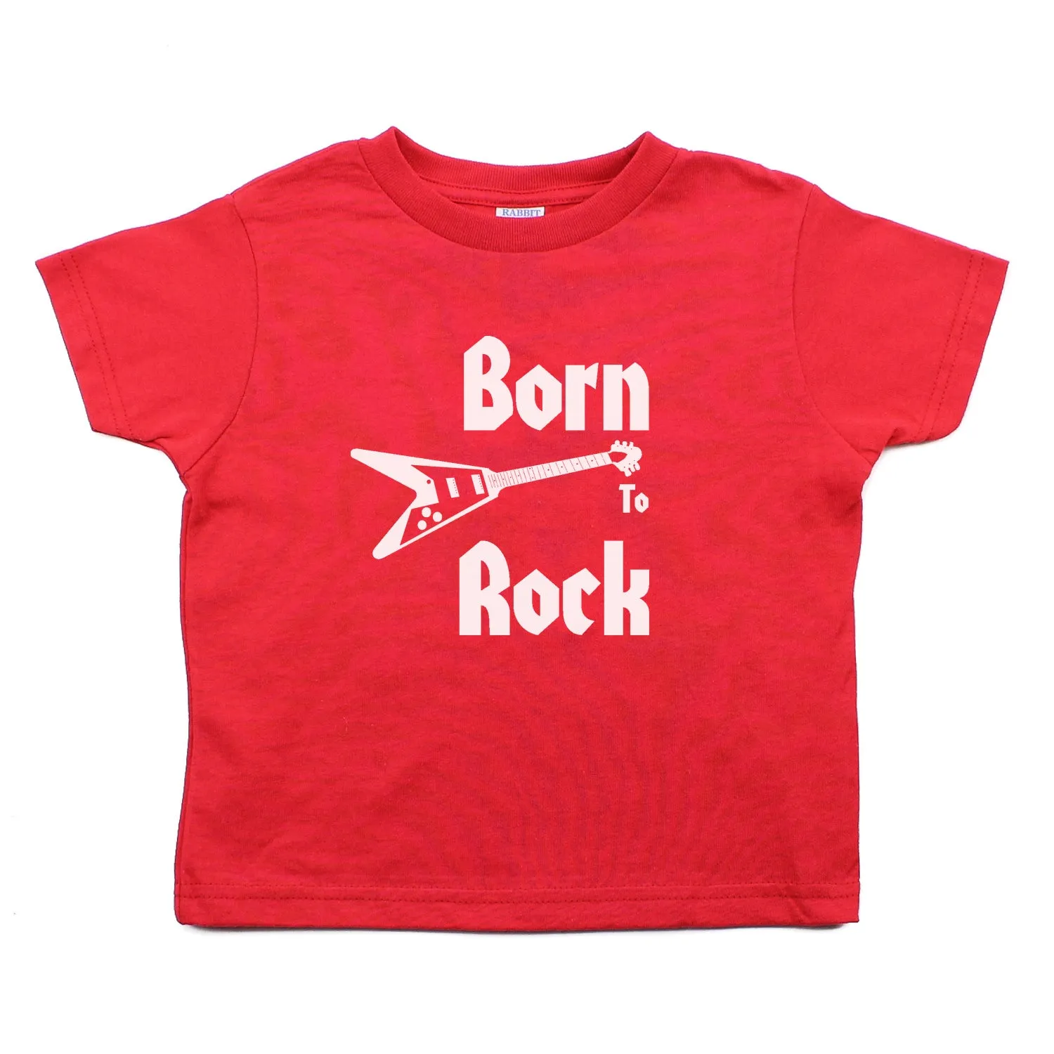 Born to Rock Band-Guitar Rockstar Kids Toddler Short Sleeve T-Shirt