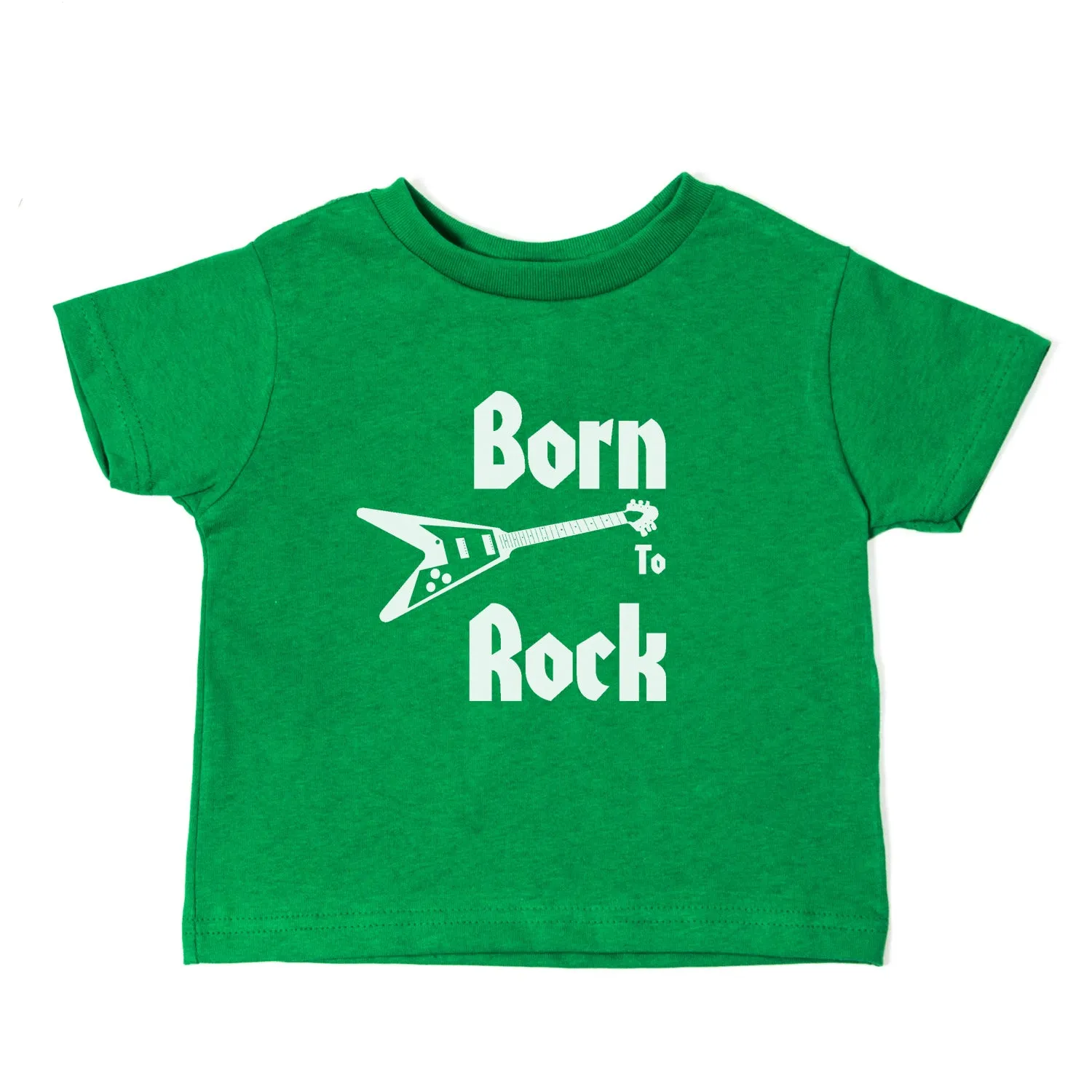 Born to Rock Band-Guitar Rockstar Kids Toddler Short Sleeve T-Shirt