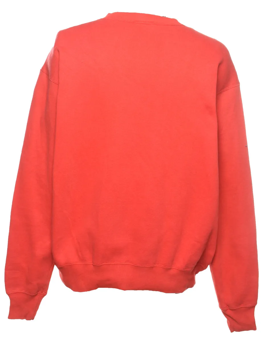 Boss Printed Red & Off-White Sweatshirt - M