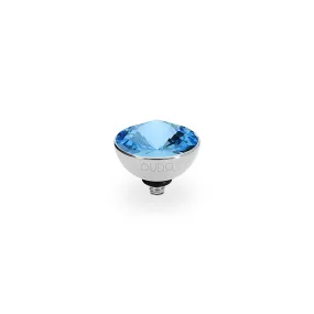 Bottone Silver and Aquamarine Crystal Ring Gem Top, 11.5mm