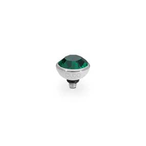 Bottone Silver and Emerald Crystal Ring Gem Top, 10mm