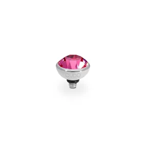 Bottone Silver and Rose Crystal Ring Gem Top, 10mm