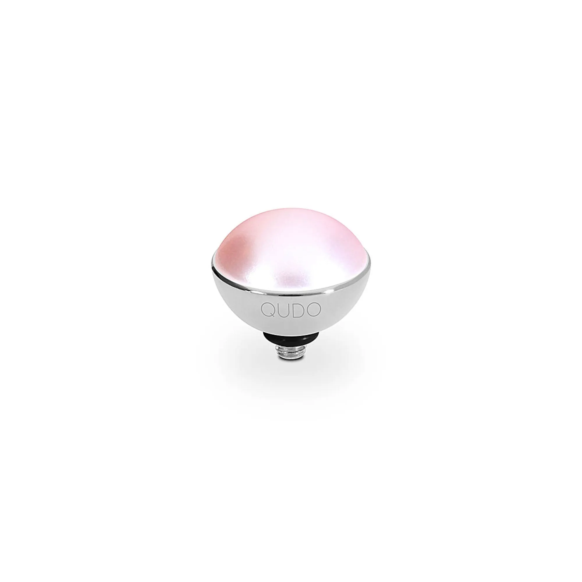 Bottone Silver and Rose Pearl Crystal Ring Gem Top, 11.5mm