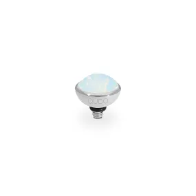 Bottone Silver and White Opal Crystal Ring Gem Top, 10mm