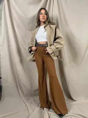 Brown Flared Corduroy Pants