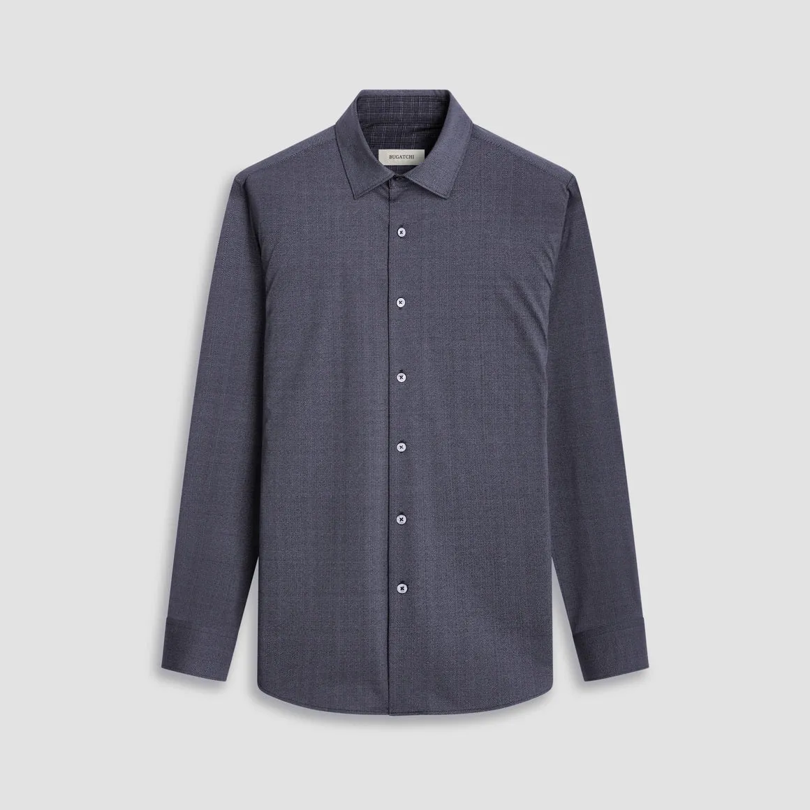 Bugatchi -  JIMMY Double Sided Herringbone/Check OoohCotton® Shirt