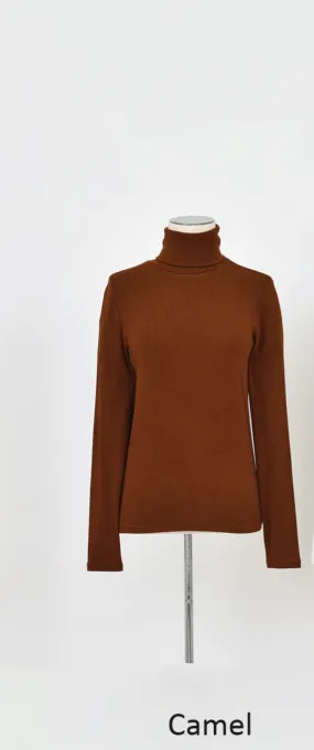 Camel Textured Turtleneck
