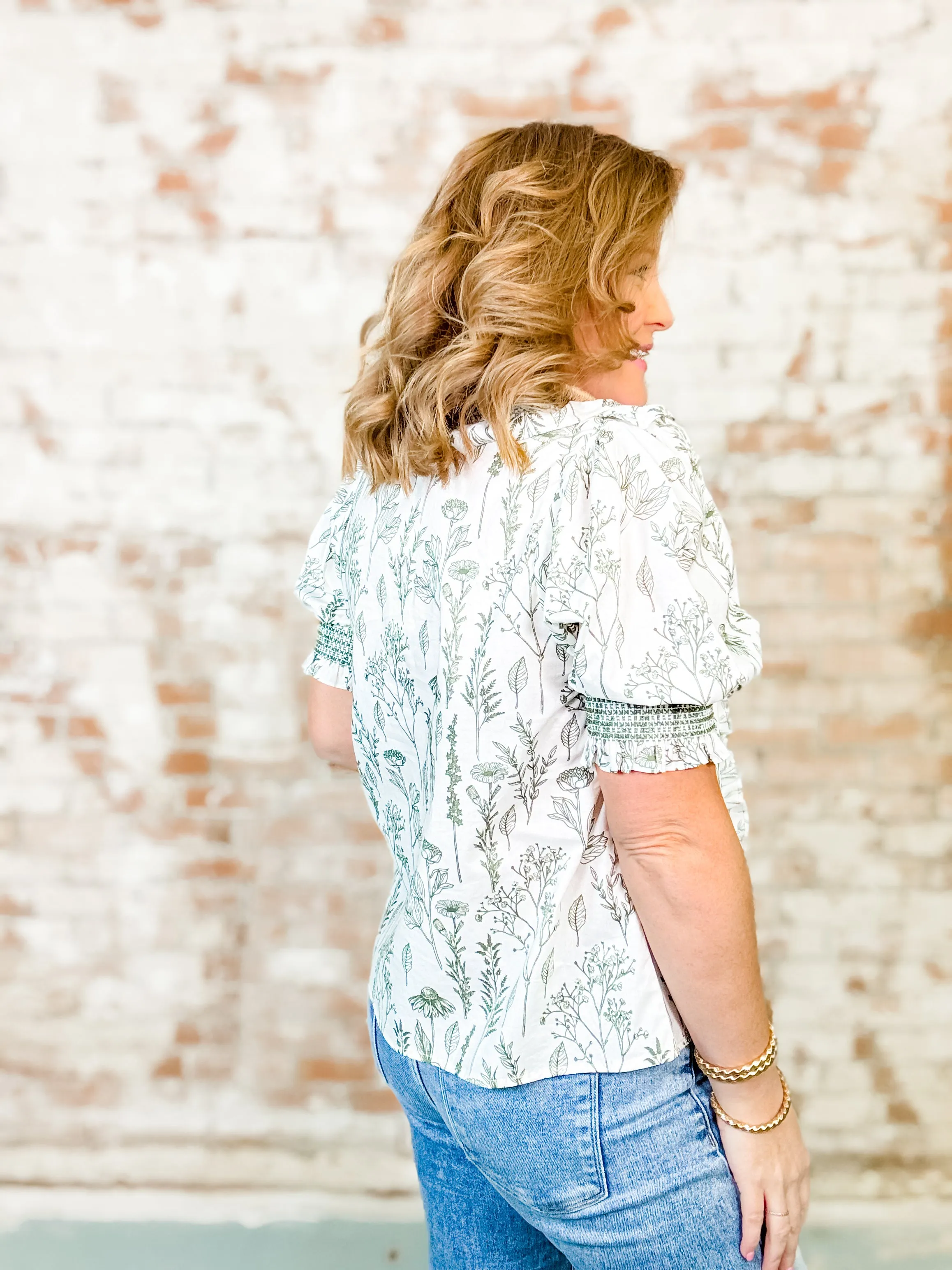 Camry Print Ruffle Front Top