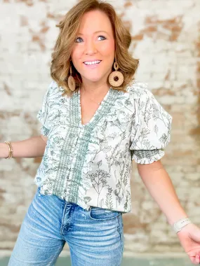 Camry Print Ruffle Front Top