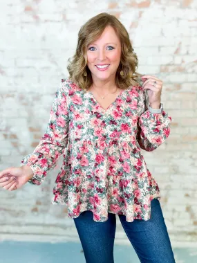 Carmen Floral Corduroy Top - FINAL SALE