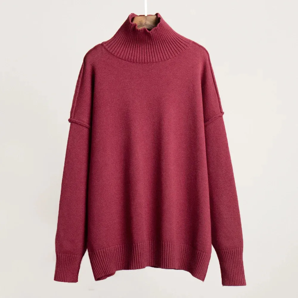 Casual Loose Turtleneck Sweater For Women