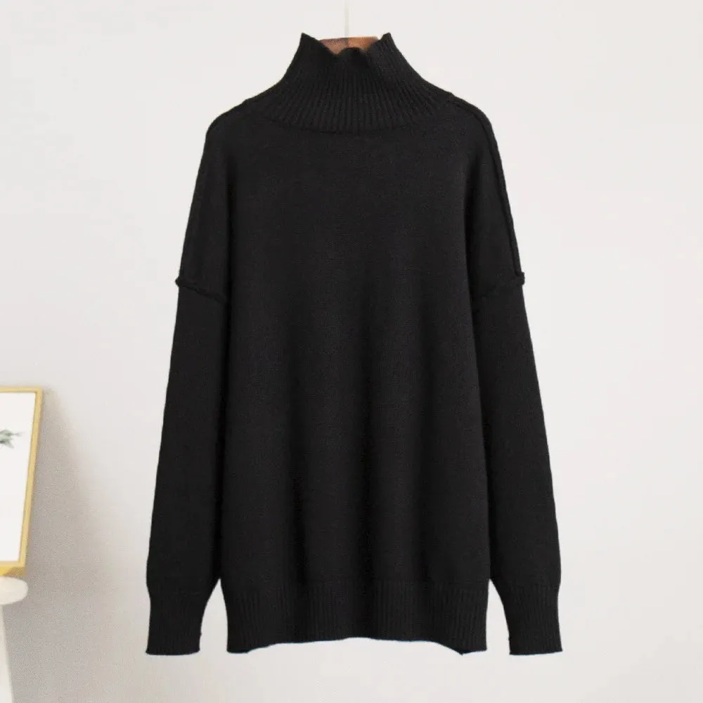 Casual Loose Turtleneck Sweater For Women